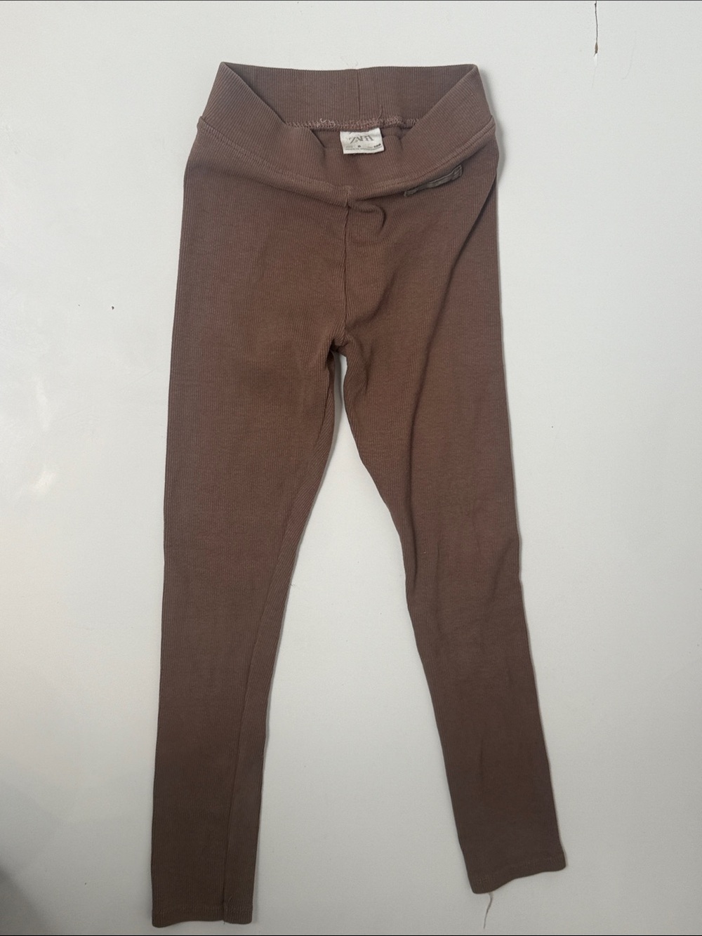 Zara Brown Ribbed Kids Leggings